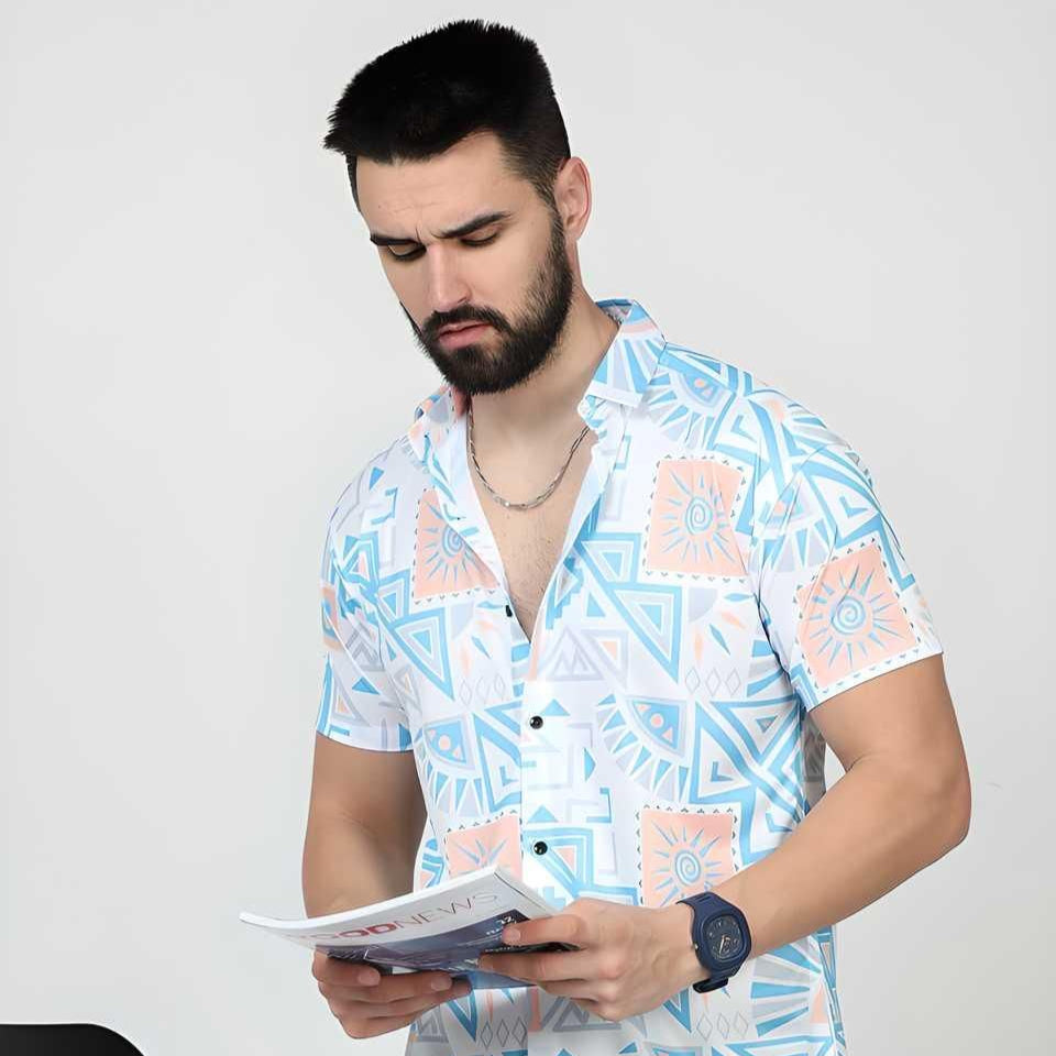 Men's Printed Rayon Half Sleeves Shirt