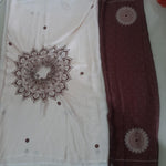 Satin Silk Printed Kaftan Saree With Unstitched Blouse