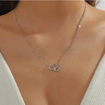 Women's Dual Heart Pendant with Chain Micro Plating