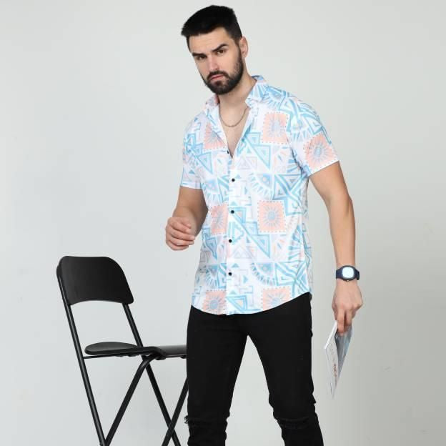 Men's Printed Rayon Half Sleeves Shirt