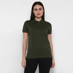 Ketex Bottle Green Cotton Blend Polo Neck Tshirt