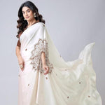 Satin Silk Printed Kaftan Saree With Unstitched Blouse