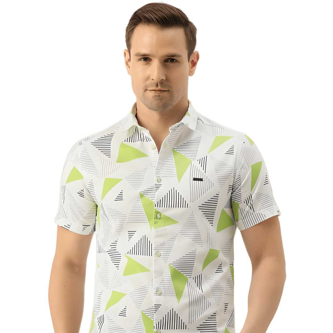 Rayon Printed Half Sleeves Regular Fit Mens Casual Shirt