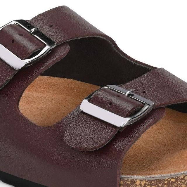 Mens Arizona Cherry Leather Slippers