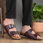 Mens Arizona Cherry Leather Slippers