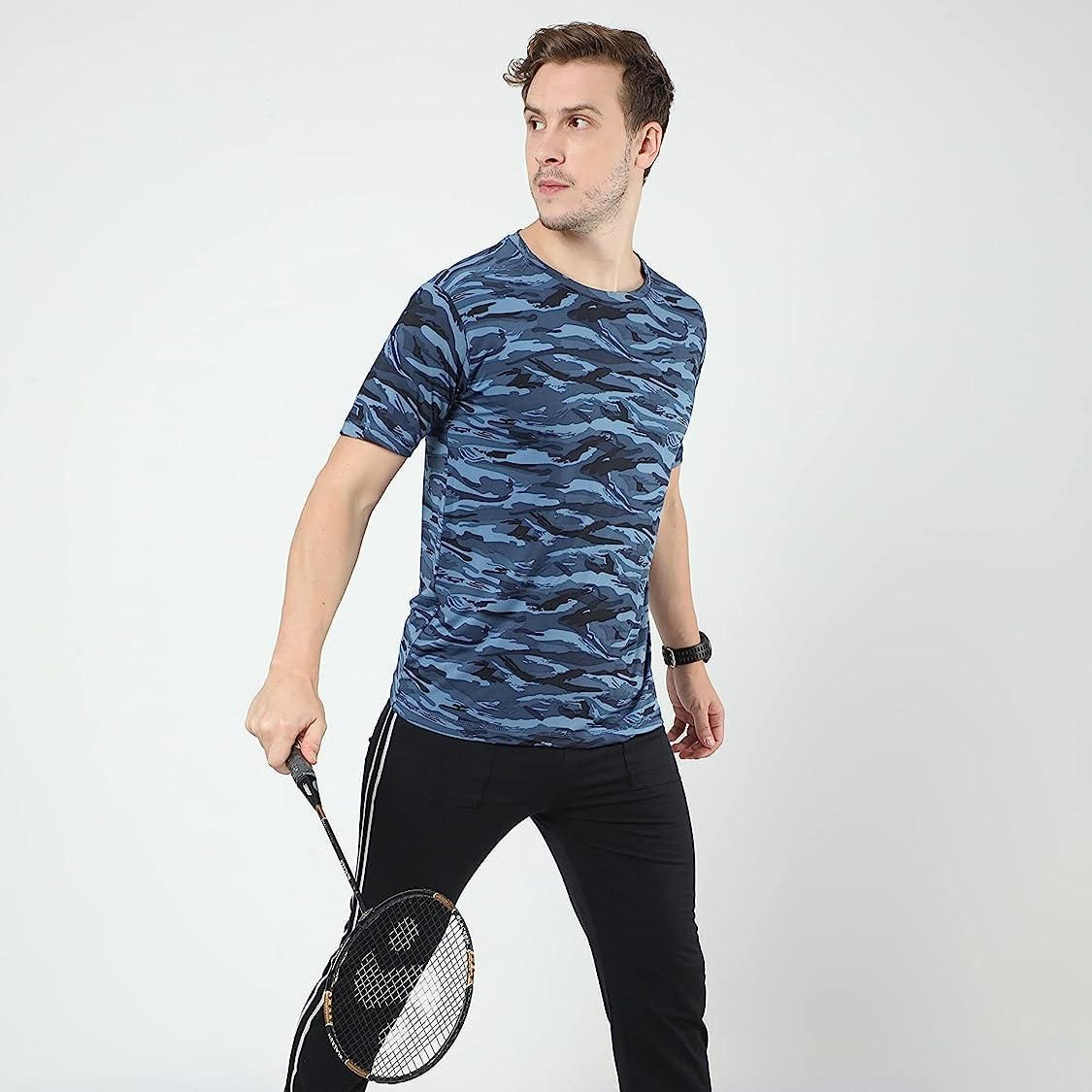 Cotton Printed Half Sleeves Mens Round Neck T-Shirt