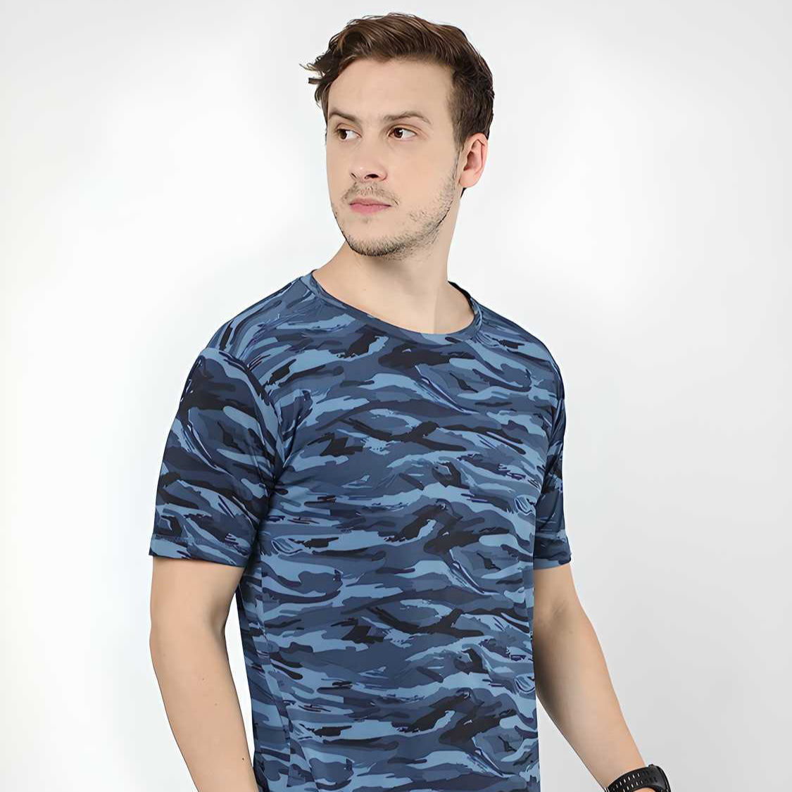Cotton Printed Half Sleeves Mens Round Neck T-Shirt