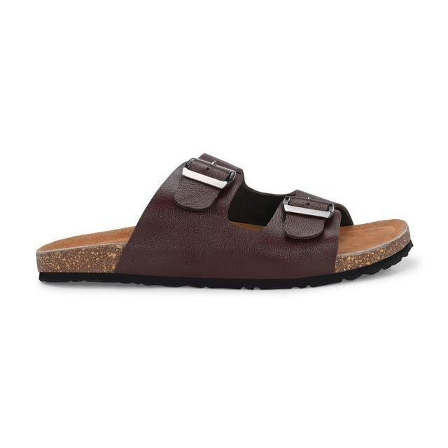 Mens Arizona Cherry Leather Slippers