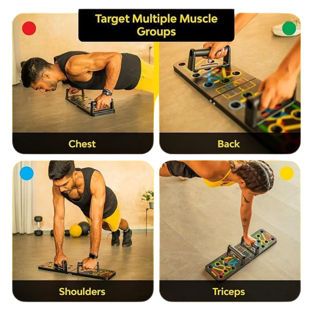 Push Up Board – 14-in-1 Home Gym for Chest, Arms & Shoulder Workout | Foldable & Durable