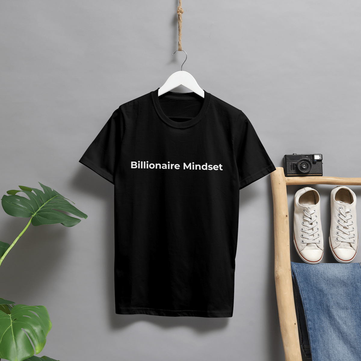 Billionaire Mindset โ Premium Cotton Crew T-Shirt (Black Edition)